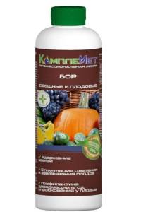Органоминеральное удобрение КомплеМет Бор, 400 мл — Жидкий концентрат для завязи и цветения (B-150 г/л, N-65 г/л)